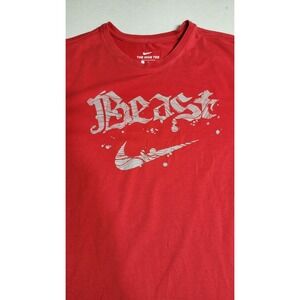 Mens Nike Dri-Fit Red Beast Graphic Short Sleeve T-Shirt Size Large